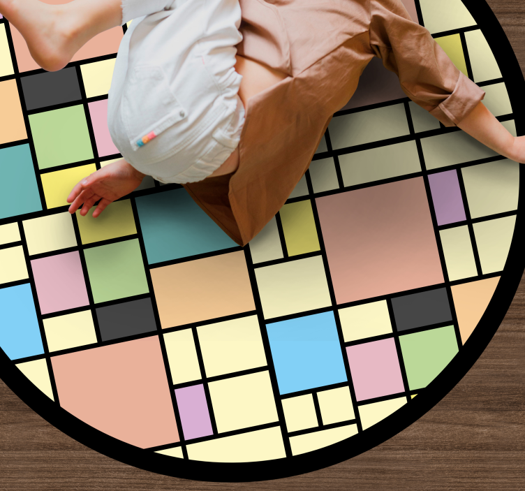 乙烯基地毯几何彩色方块图案 - TenStickers