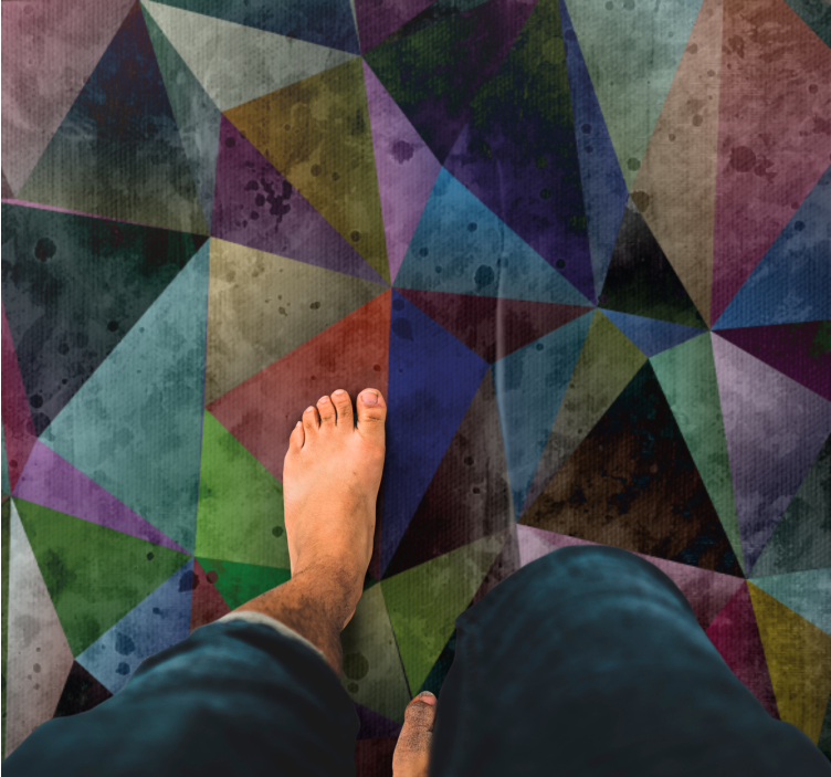 乙烯基地毯几何色彩三角马赛克 - TenStickers