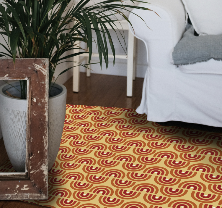 乙烯基地毯几何彩色波浪图案 - TenStickers