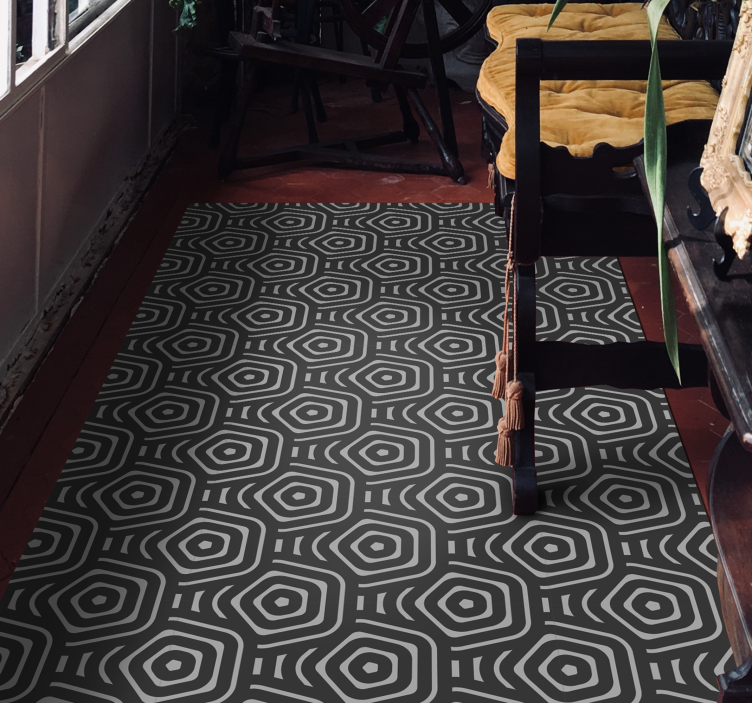 乙烯基地毯几何 同心钻石 - TenStickers