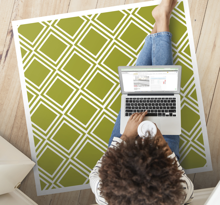 乙烯基地毯几何菱形图案设计 - TenStickers