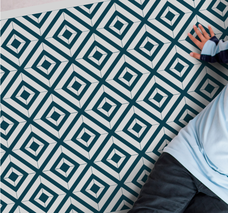 乙烯基地毯几何钻石图案风格 - TenStickers