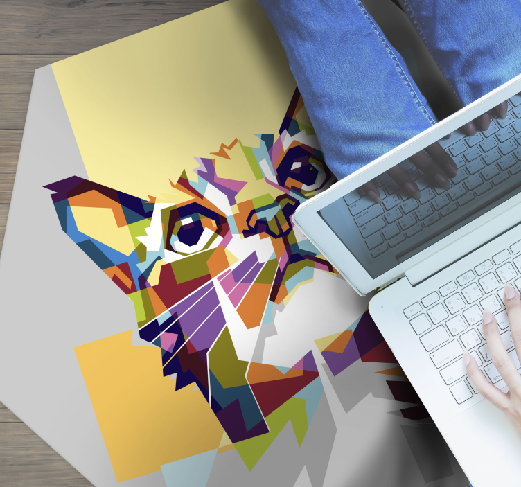 乙烯基地毯几何 几何猫 - TenStickers