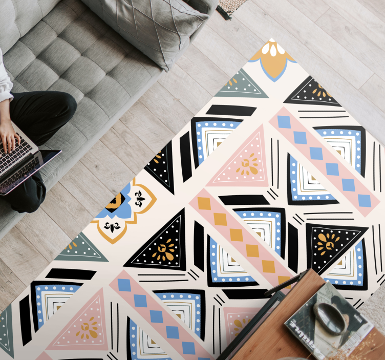 乙烯基地毯几何 几何图案挂毯 - TenStickers