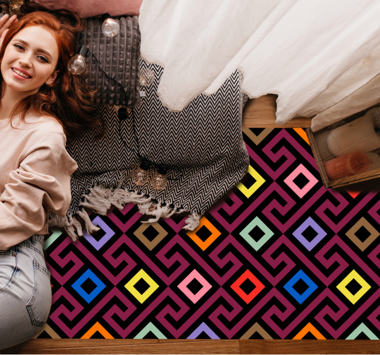 乙烯基地毯几何生动风格 - TenStickers