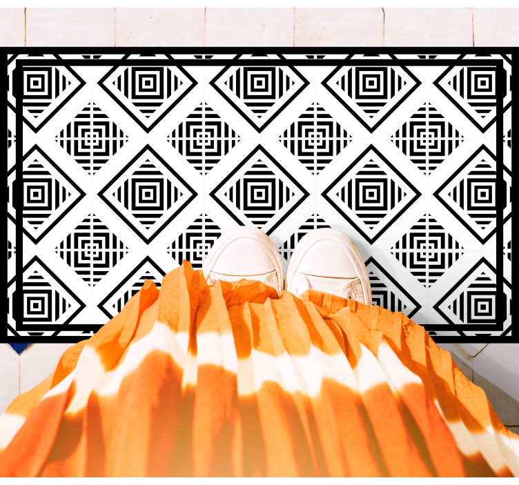 乙烯基地毯几何单色图案 - TenStickers