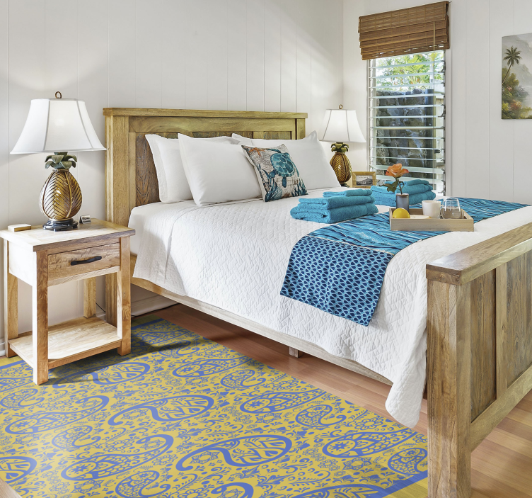 卧室乙烯基地毯 佩斯利漩涡 - TenStickers