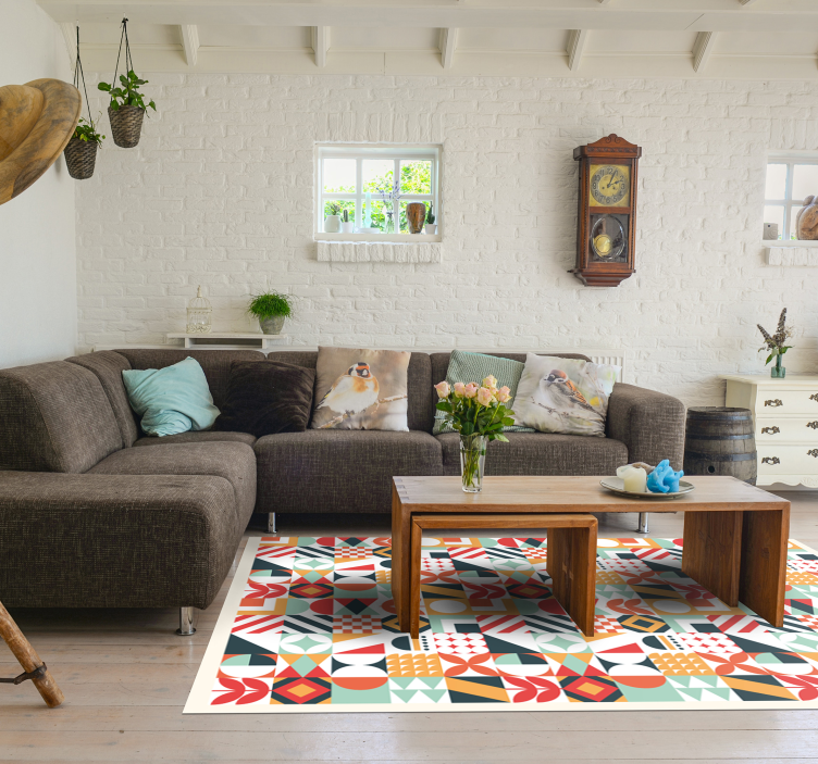 乙烯基地毯几何 对称马赛克 - TenStickers