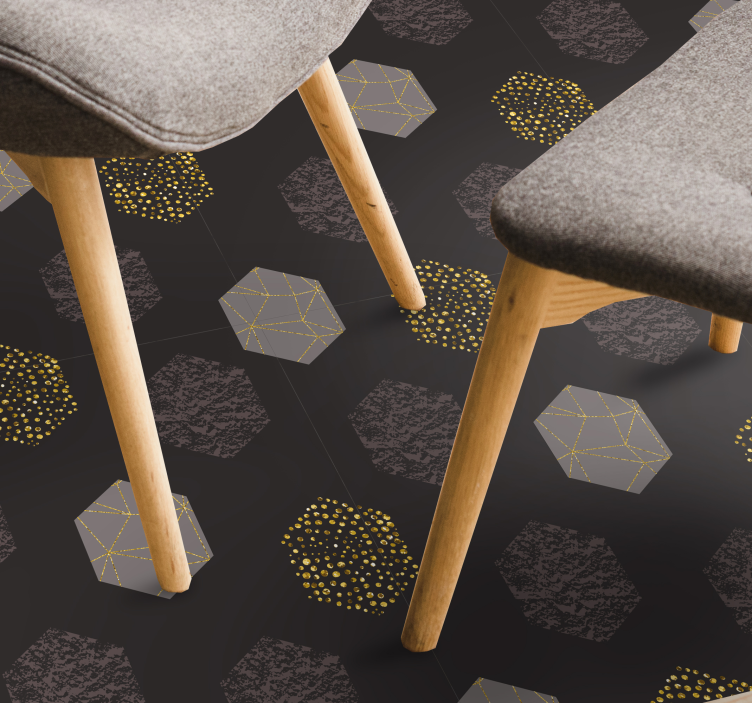 乙烯基地毯几何 纹理六边形图案 - TenStickers