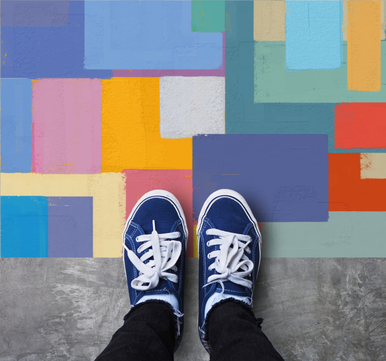 乙烯基地毯几何生动块状排列 - TenStickers