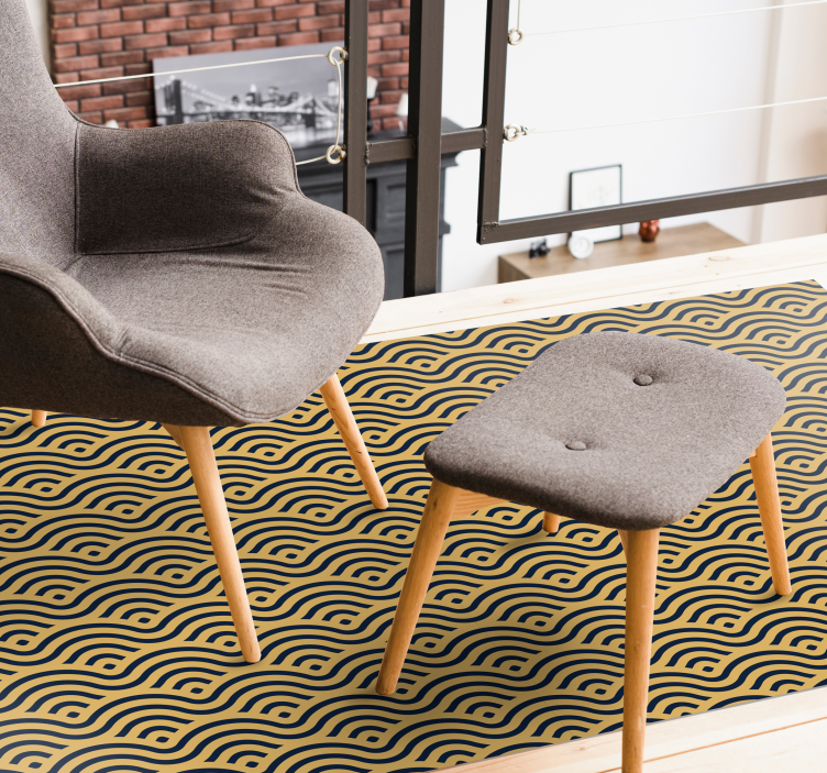 乙烯基地毯几何波浪图案外观 - TenStickers