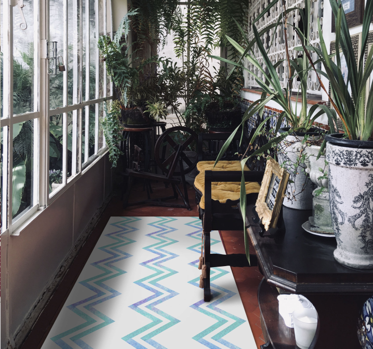 乙烯基地毯几何 锯齿状和谐 - TenStickers