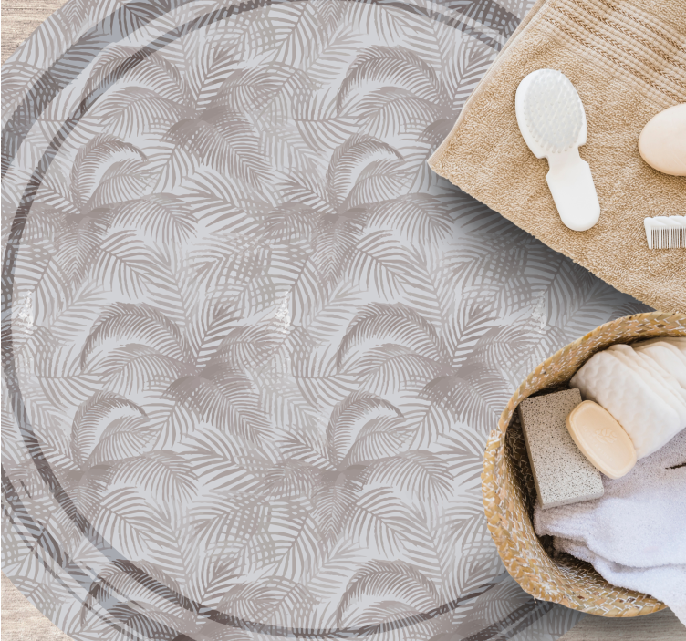 灰色 80 年代优雅的植物复古地毯 - TenStickers