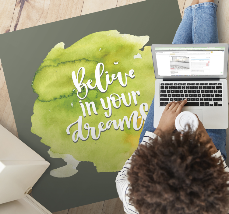 带有积极信息乙烯基地毯的水彩画 - TenStickers