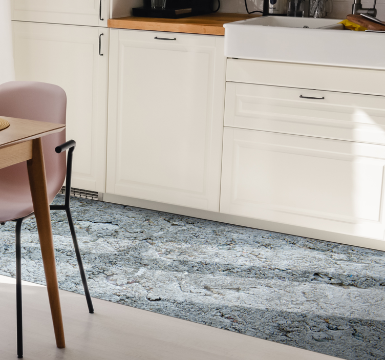 灰色石材厨房乙烯基地毯 - TenStickers