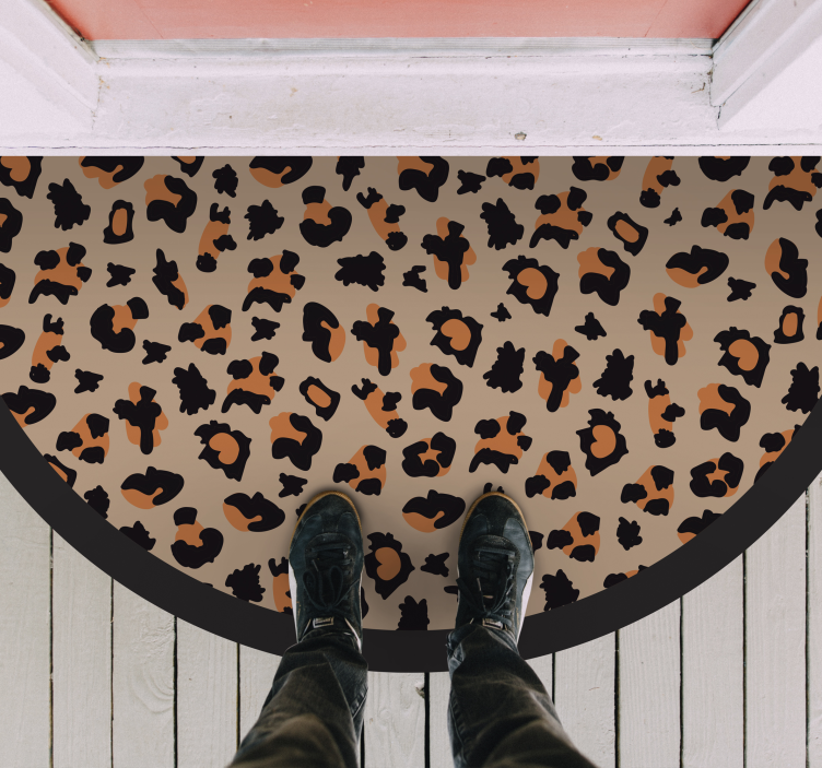 半圆豹纹地毯动物印花乙烯基地毯 - TenStickers