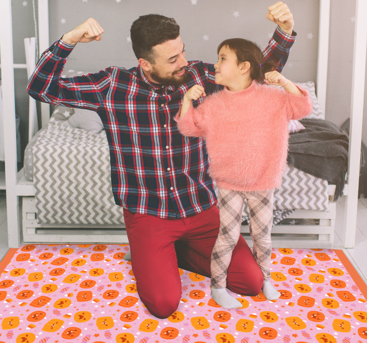 乙烯基地毯万圣节 南瓜图案蔓延 - TenStickers