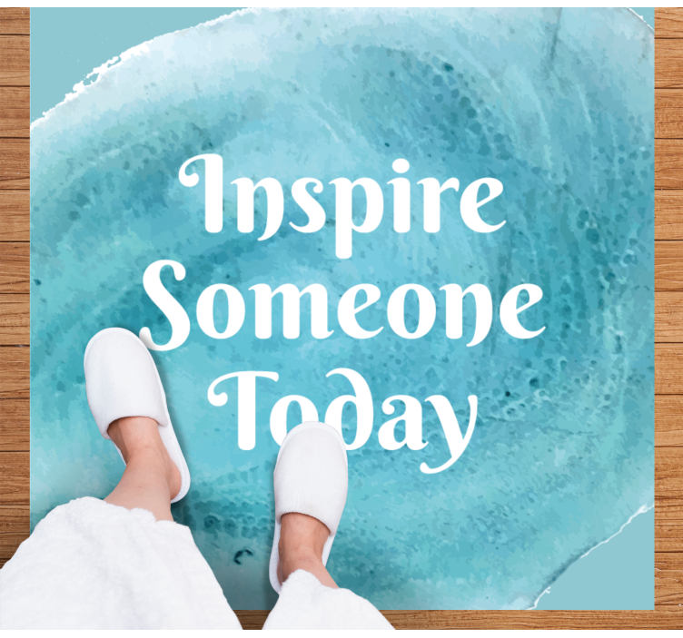 今天激发某人的灵感蓝色方形乙烯基地毯 - TenStickers