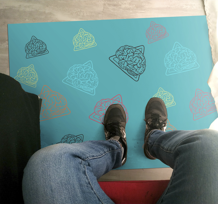 乙烯基地毯 抽象的大脑模式 - TenStickers