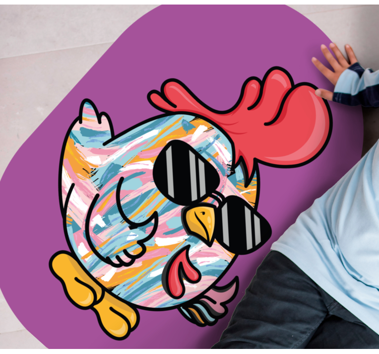 乙烯基地毯时尚小鸡图案 - TenStickers