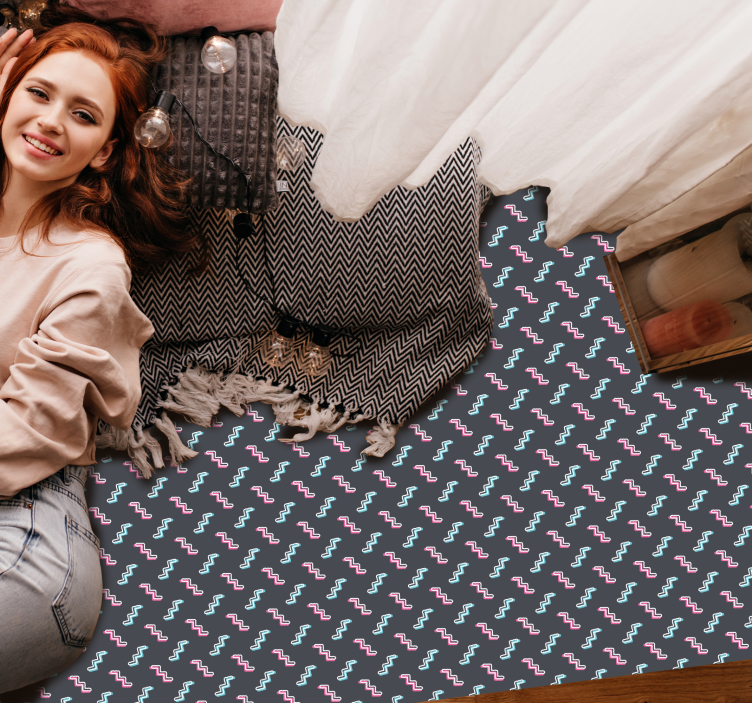 乙烯基地毯色彩斑斓的波浪形状 - TenStickers