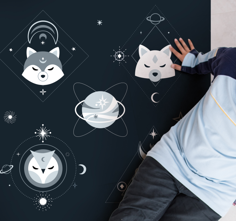 乙烯基地毯宇宙动物面孔 - TenStickers