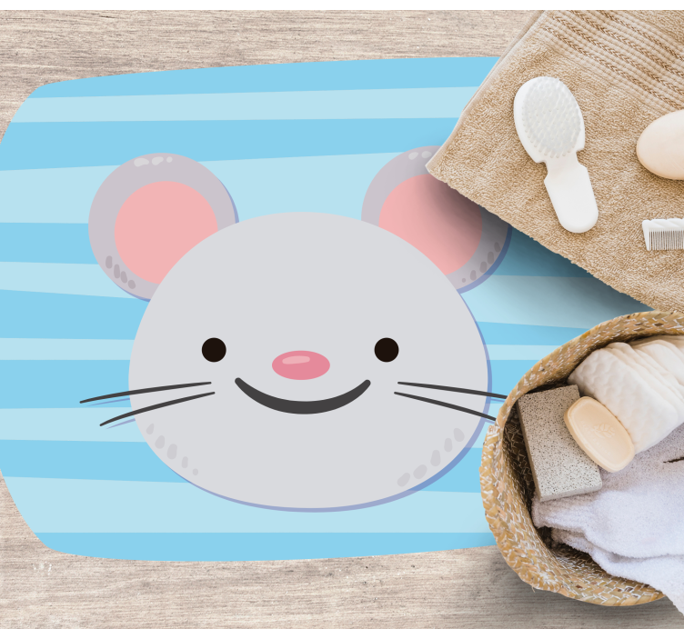 乙烯基地毯 儿童 可爱小老鼠脸 - TenStickers