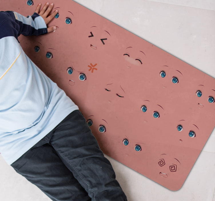 乙烯基地毯 儿童 情绪面孔活动 - TenStickers