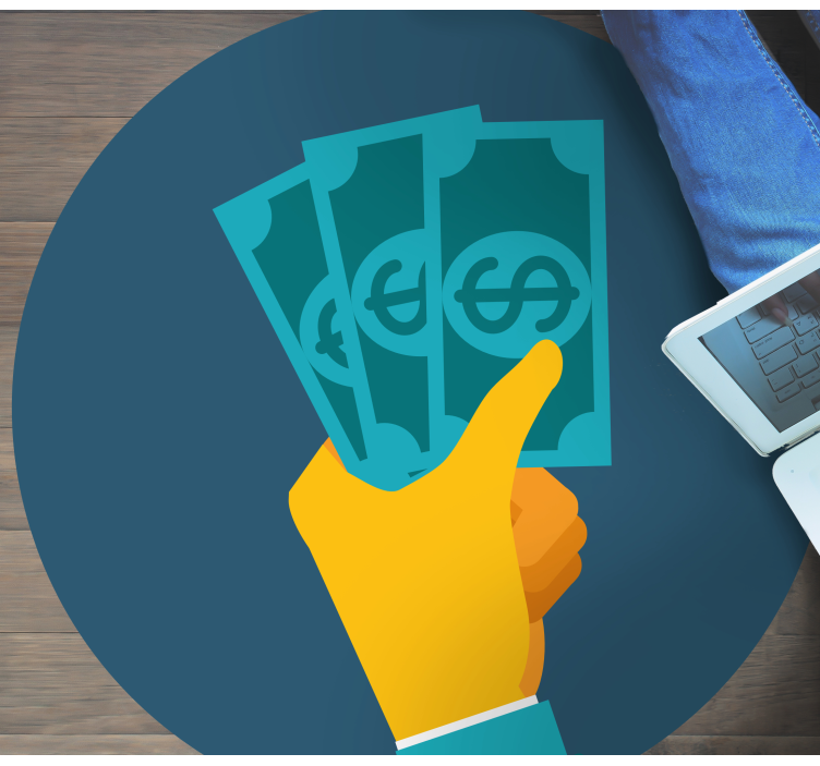 乙烯基地毯 手握现金 - TenStickers