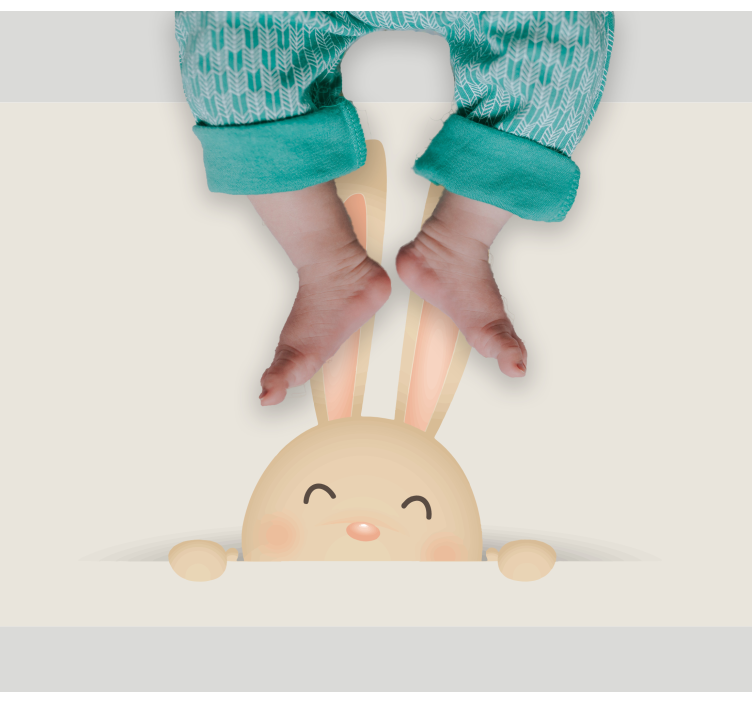 乙烯基地毯 儿童 快乐兔子脸 - TenStickers