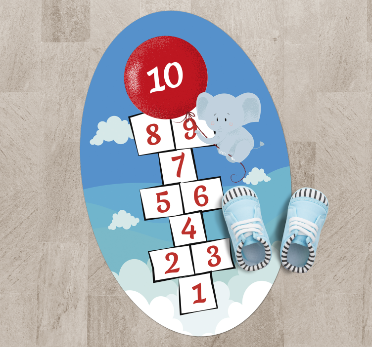 乙烯基地毯 儿童 跳房子气球大象 - TenStickers