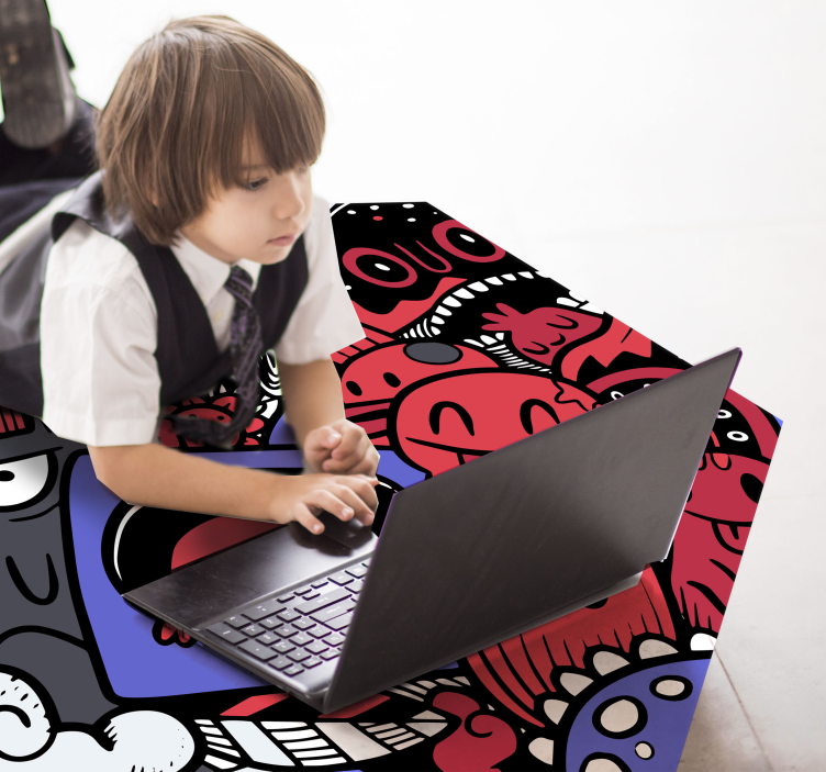 乙烯基地毯 顽皮的怪物艺术品 - TenStickers