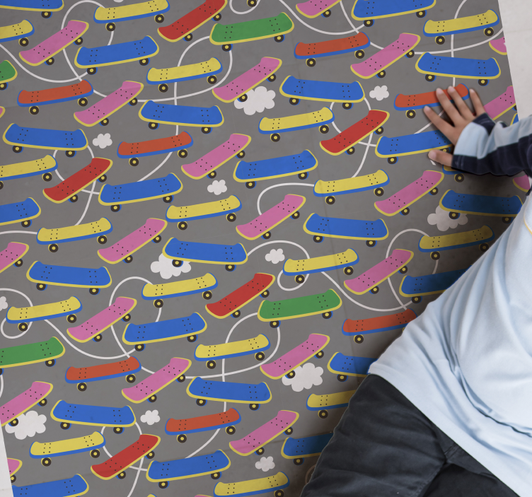 乙烯基地毯 滑板图案 - TenStickers