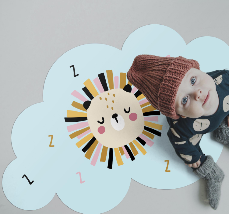 乙烯基地毯 儿童 睡狮云朵 - TenStickers