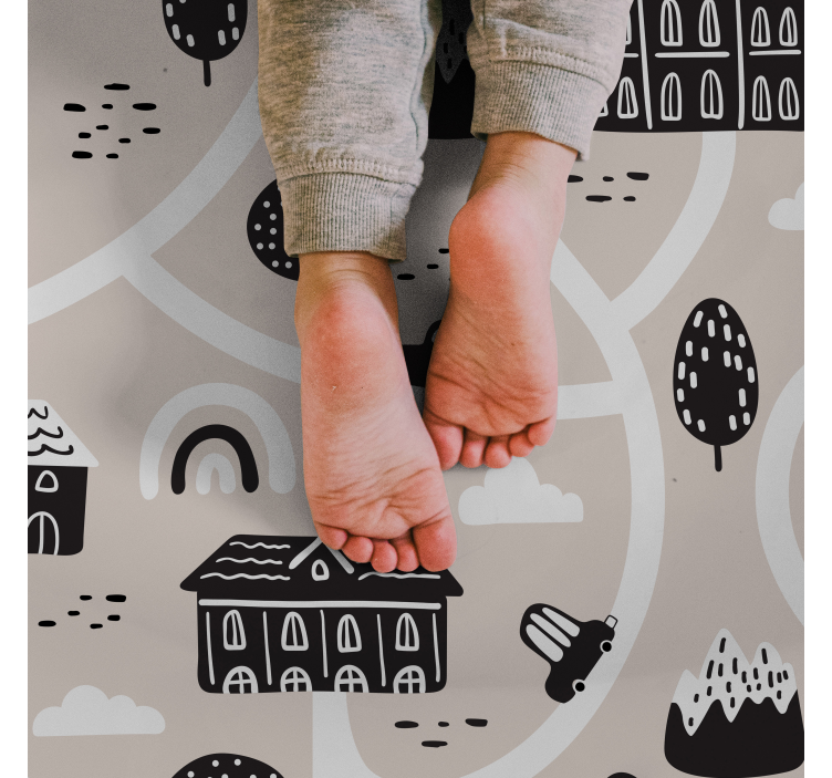 乙烯基地毯 儿童 城镇道路格局 - TenStickers