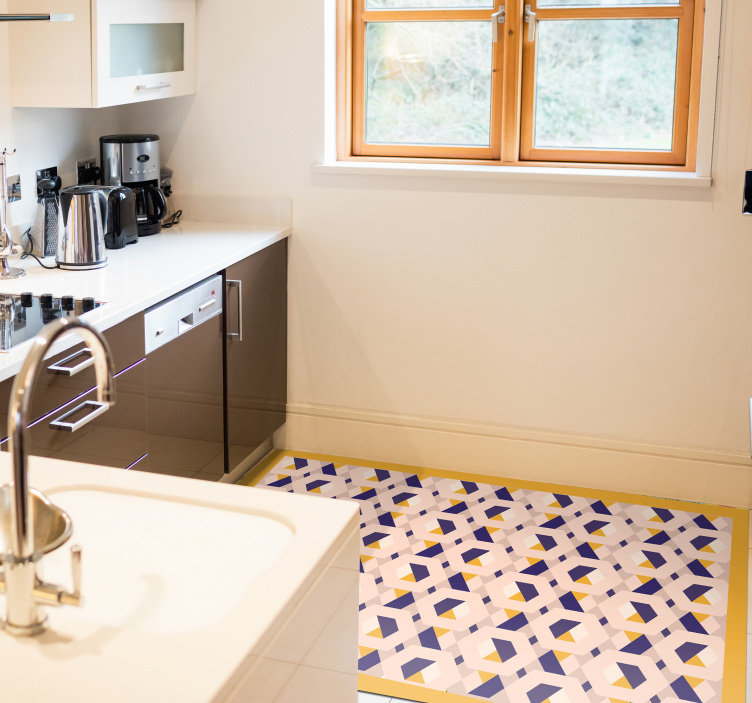 乙烯基厨房地毯生动几何概念 - TenStickers