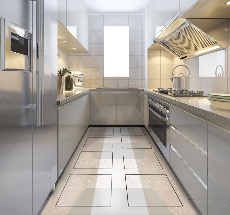 乙烯基厨房地毯 大理石方块 - TenStickers