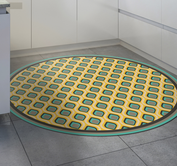 乙烯基厨房地毯现代中世纪图案 - TenStickers