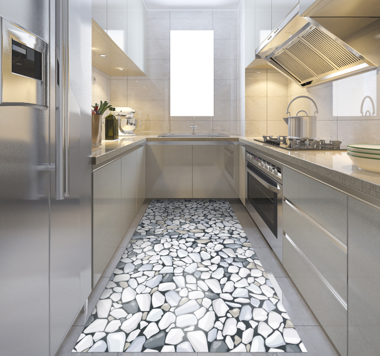 乙烯基厨房地毯 鹅卵石排列 - TenStickers