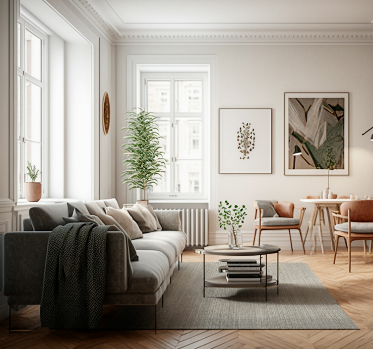 浅棕色亚麻纹理纹理地毯 - TenStickers