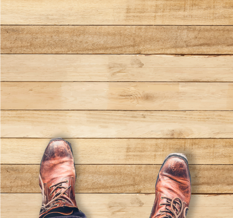 浅色木板木效果乙烯基地毯 - TenStickers