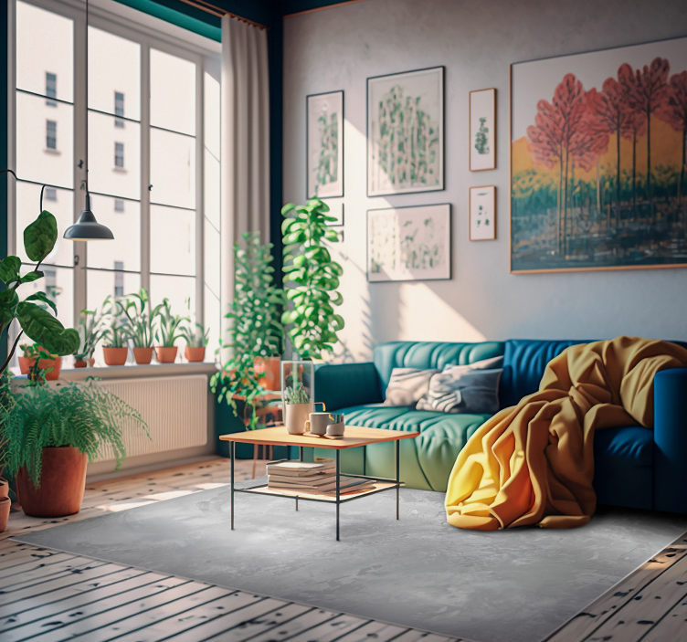 浅灰色混凝土石材乙烯基地毯 - TenStickers