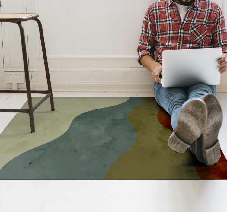 乙烯基地毯客厅抽象波浪图案 - TenStickers