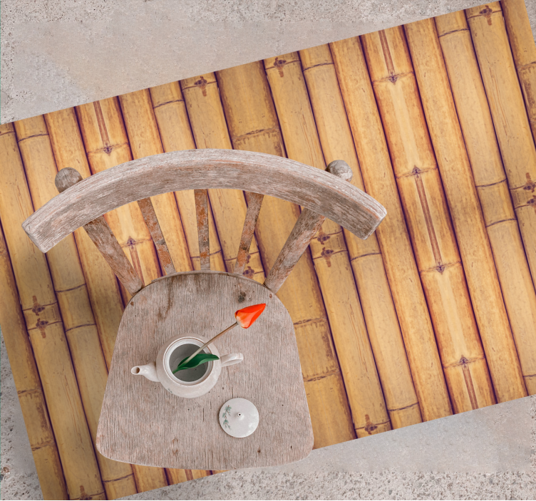 乙烯基地毯客厅灵感来自竹子 - TenStickers