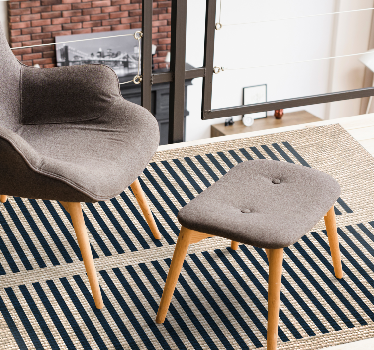 乙烯基地毯客厅米色条纹图案 - TenStickers