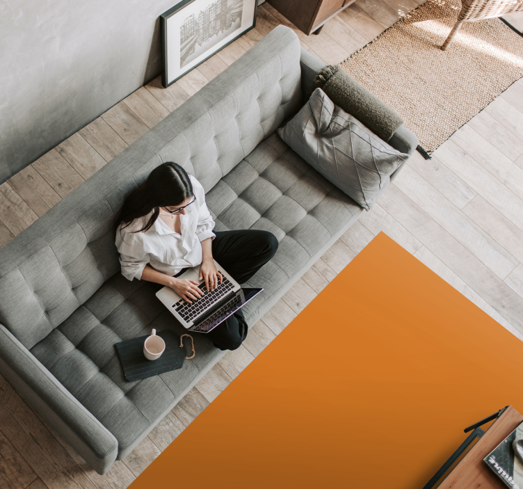 乙烯基地毯客厅单色橙色表面 - TenStickers