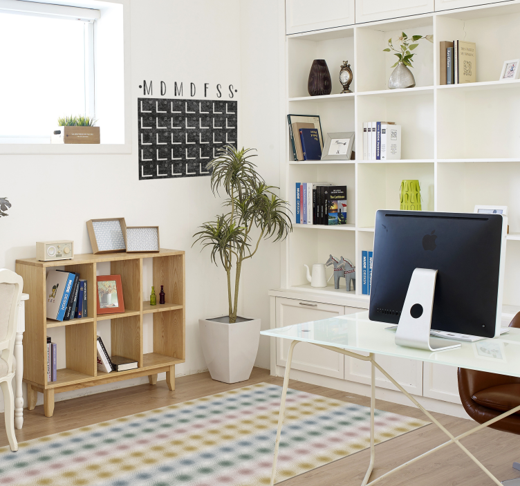 乙烯基地毯客厅柔和的粉彩线条 - TenStickers