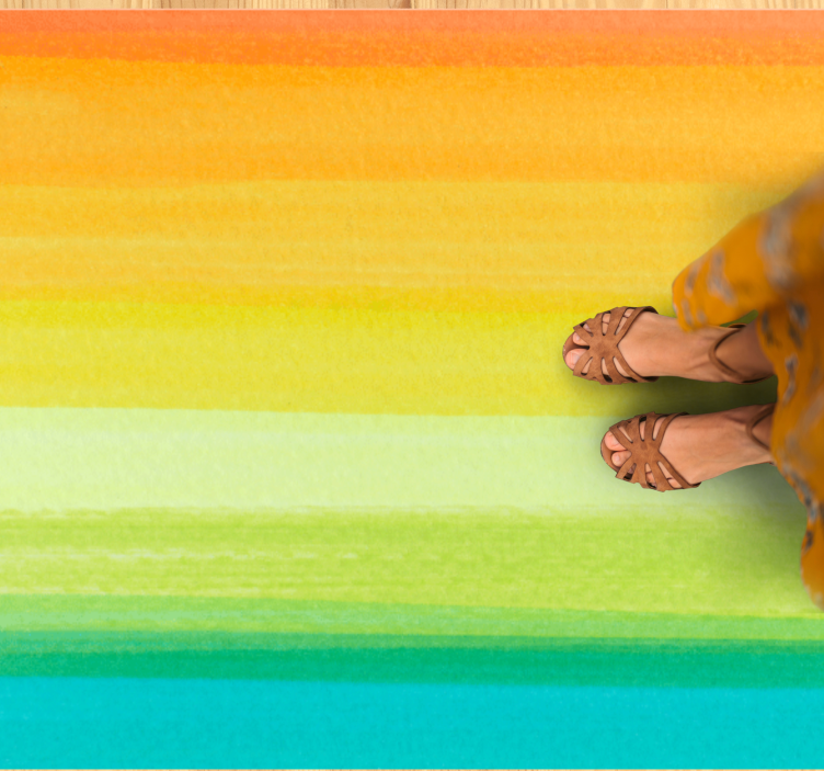 乙烯基地毯客厅 鲜艳的渐变线 - TenStickers