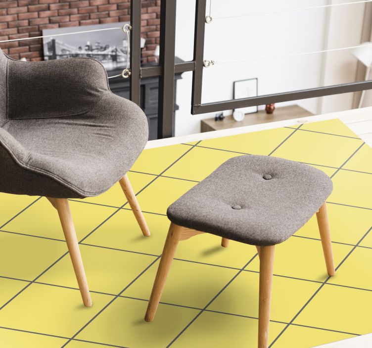 乙烯基地毯客厅黄钻石图案设计 - TenStickers