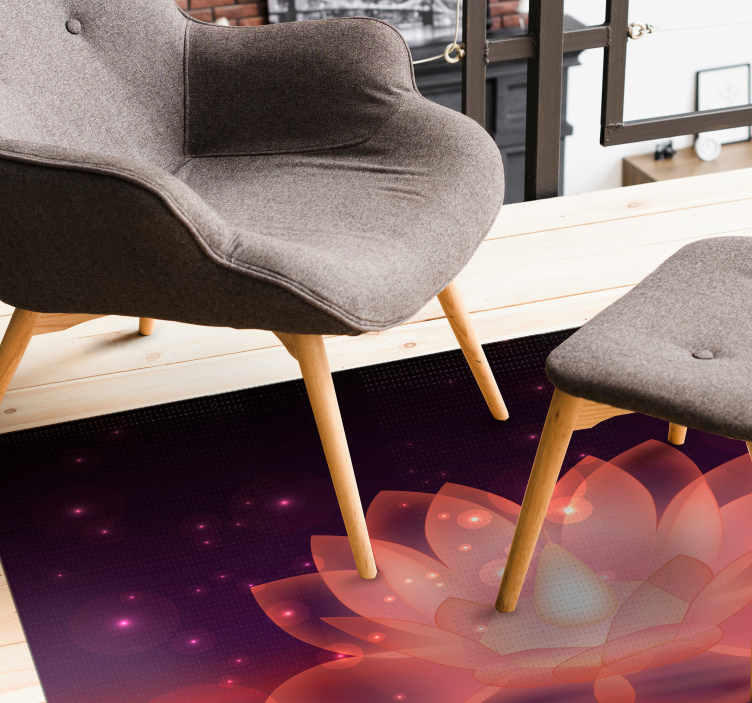 莲花闪光花卉乙烯基地毯 - TenStickers